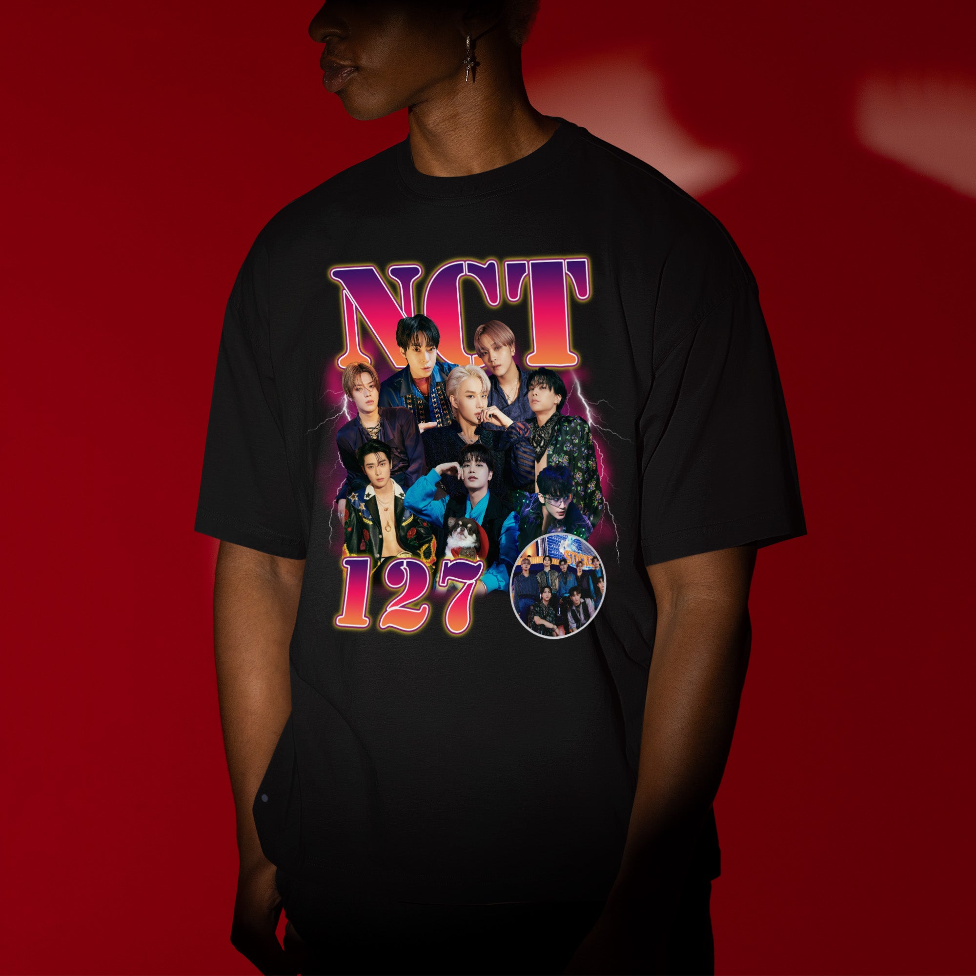 NCT 127 Unisex Graphic T-Shirt - Men view, Y2K kpop concert tee
