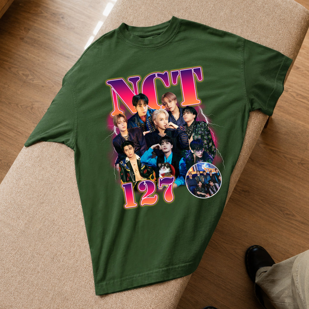 NCT 127 Unisex Graphic T-Shirt - Spread view, Y2K kpop concert tee