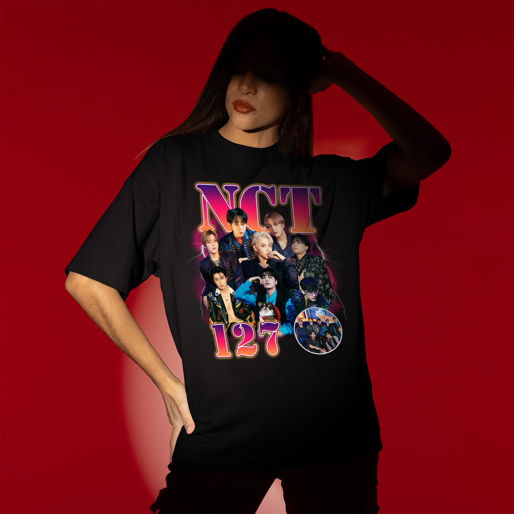 NCT 127 Unisex Graphic T-Shirt - Women view, Y2K kpop concert tee