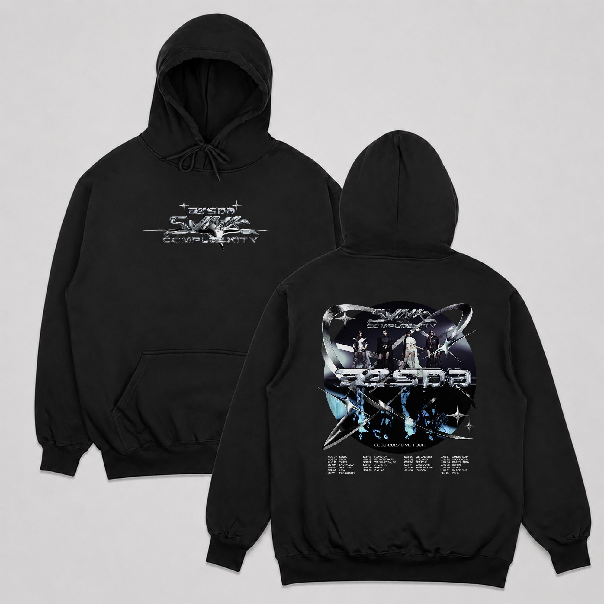 aespa Live Tour Synk Complæxity 2026-2027 Hoodie - Main view, Y2K kpop concert hoodie