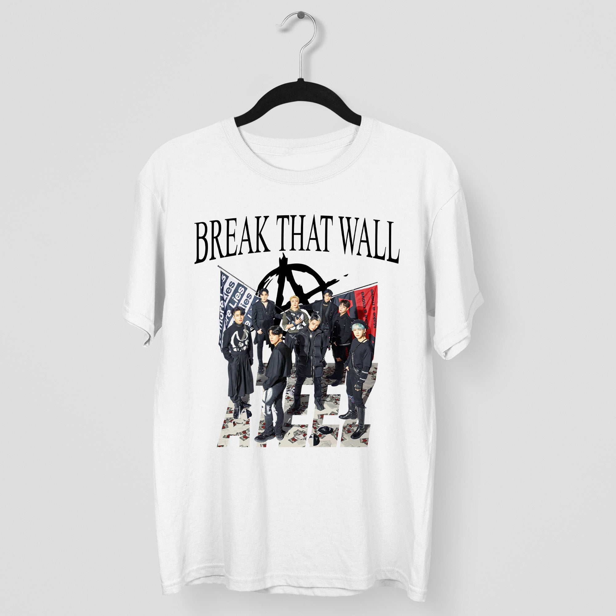 ATEEZ Break That Wall T-Shirt - Main view, Y2K kpop concert tee