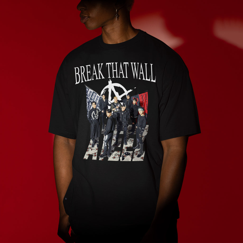 ATEEZ Break That Wall T-Shirt - Men view, Y2K kpop concert tee
