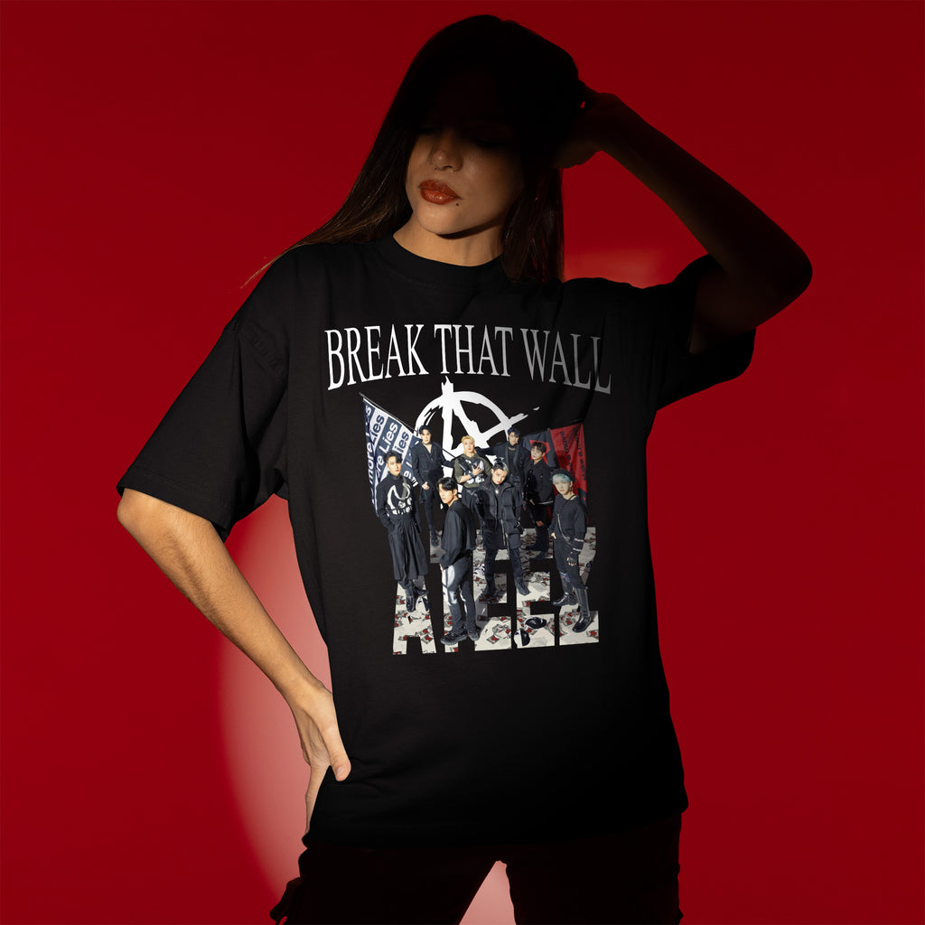 ATEEZ Break That Wall T-Shirt - Women view, Y2K kpop concert tee