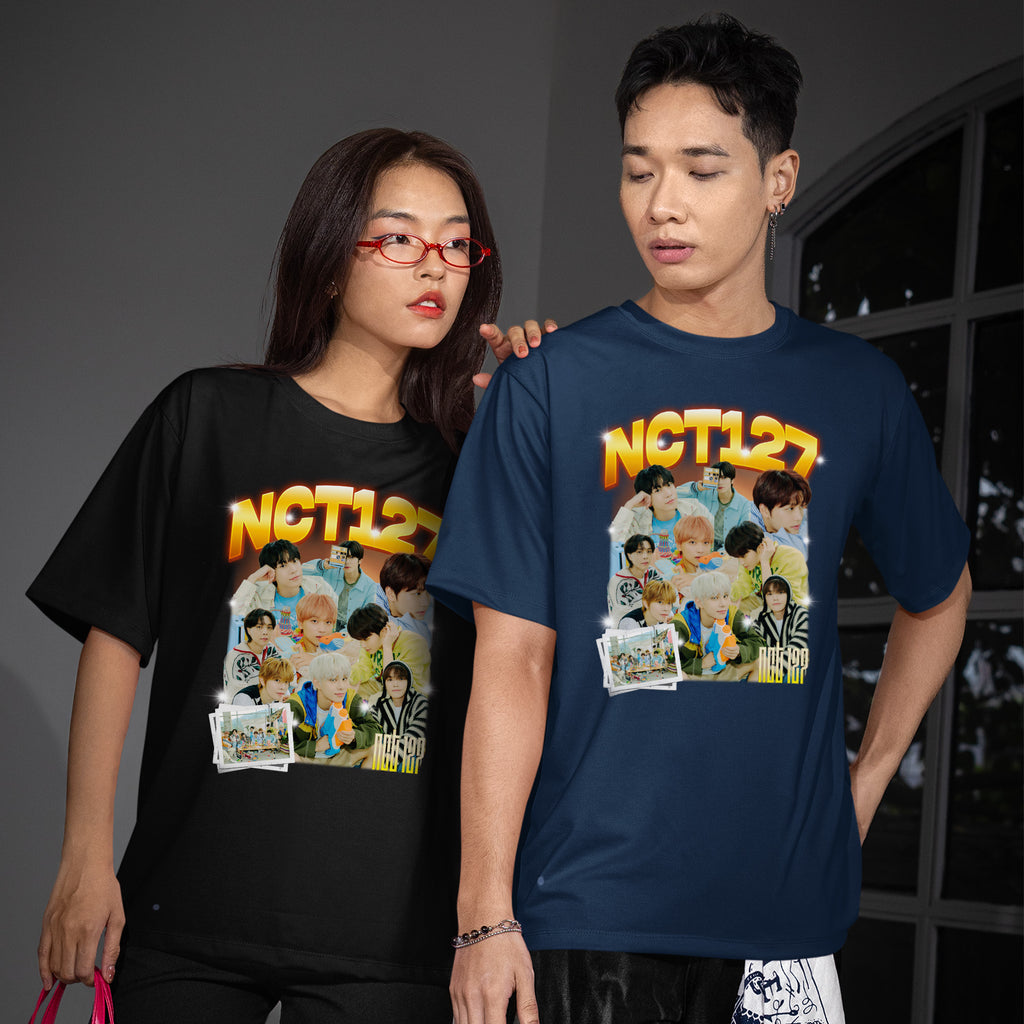 NCT 127 Cute Korean Music Band T-Shirt - Couple view, Y2K kpop concert tee