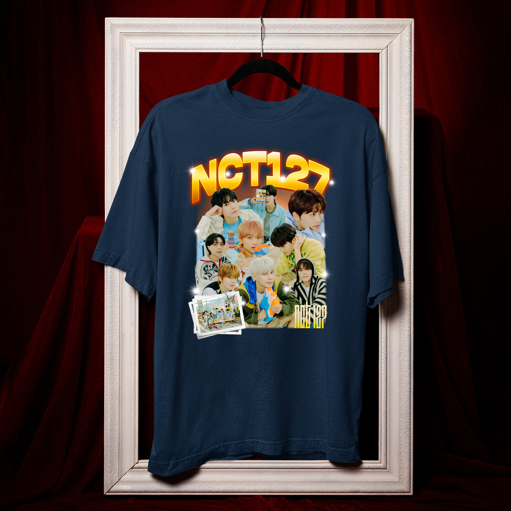NCT 127 Cute Korean Music Band T-Shirt - Hang view, Y2K kpop concert tee