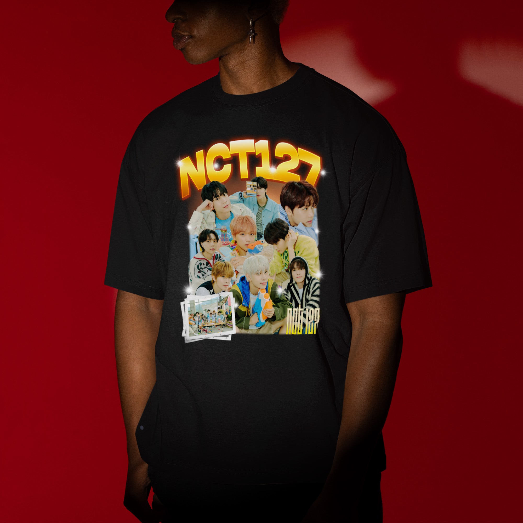 NCT 127 Cute Korean Music Band T-Shirt - Men view, Y2K kpop concert tee