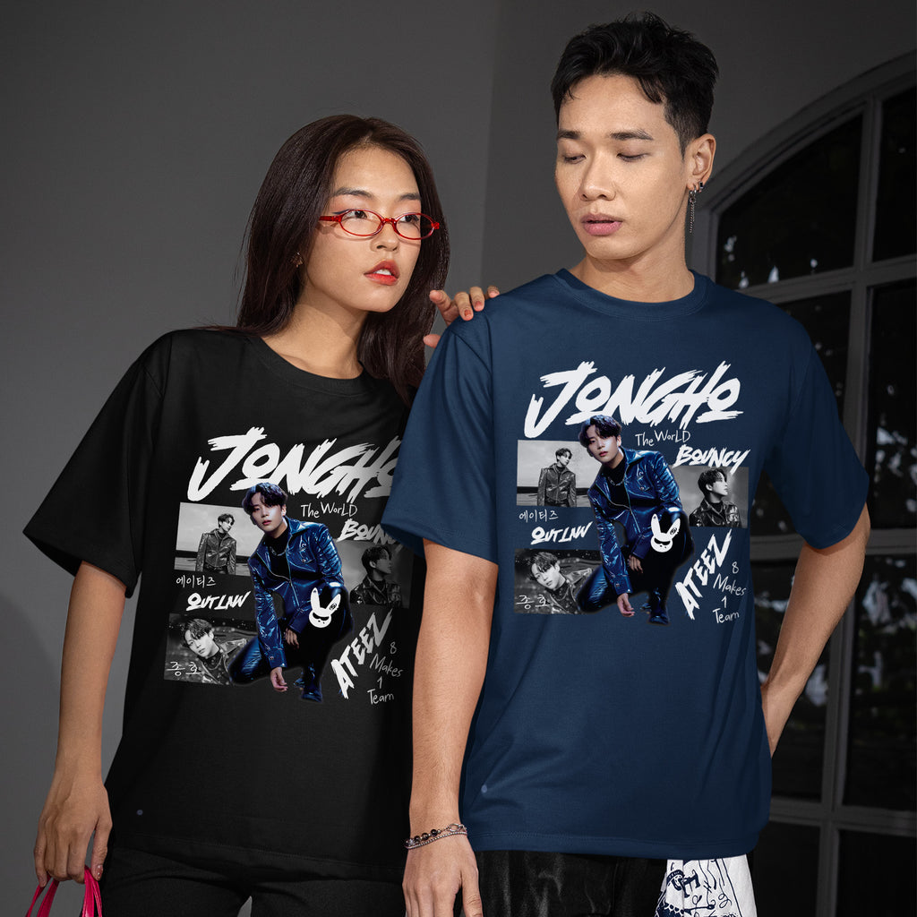 ATEEZ Graphic Jongho Member T-Shirt - Couple view, Y2K kpop concert tee