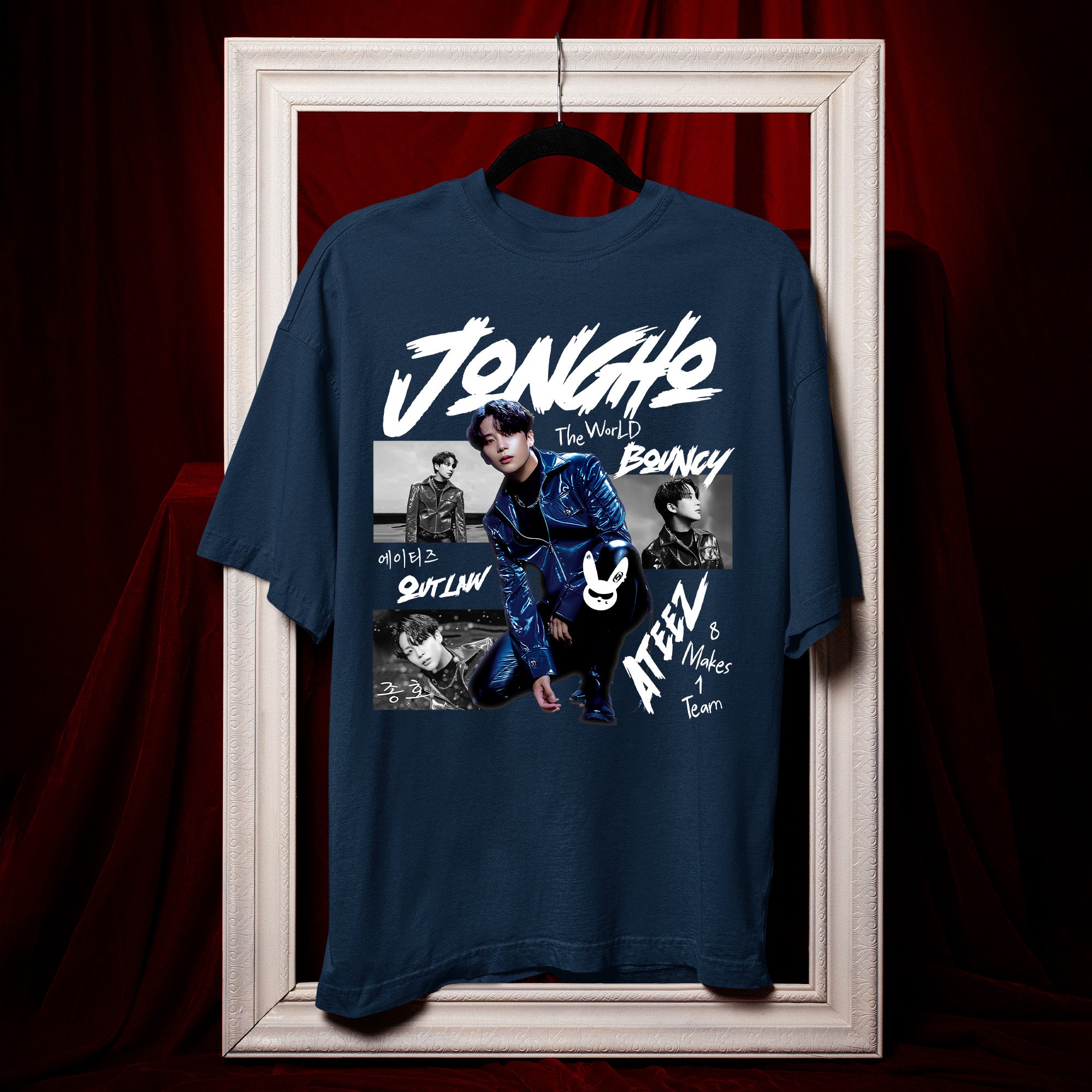 ATEEZ Graphic Jongho Member T-Shirt - Hang view, Y2K kpop concert tee
