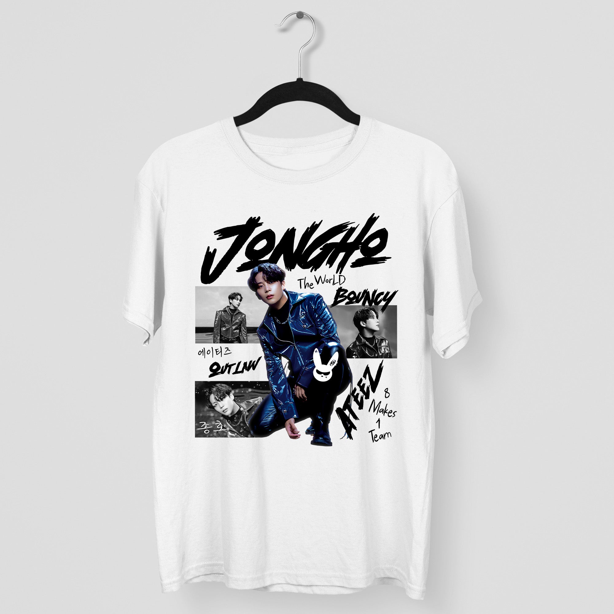 ATEEZ Graphic Jongho Member T-Shirt - Main view, Y2K kpop concert tee