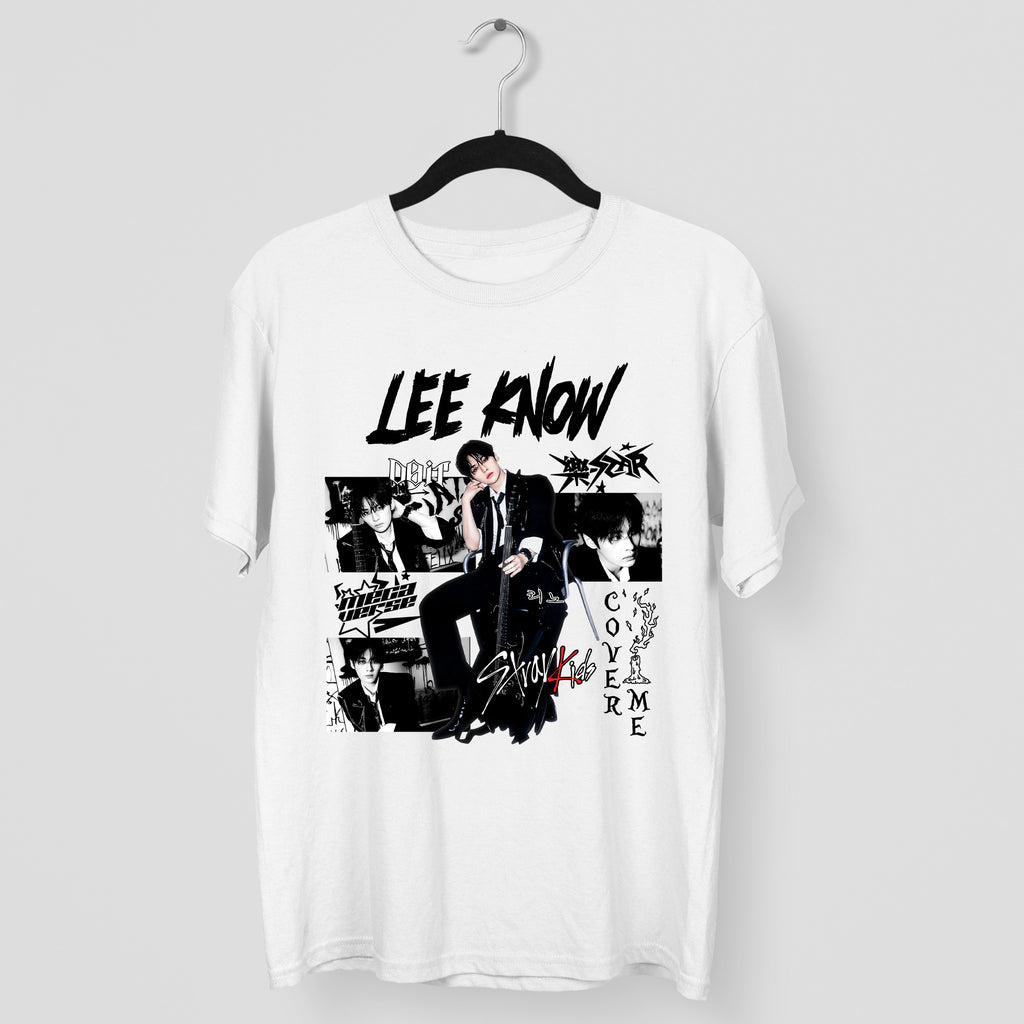 Stray Kids Graphic Lee Know Style T-Shirt - Main view, Y2K kpop concert tee