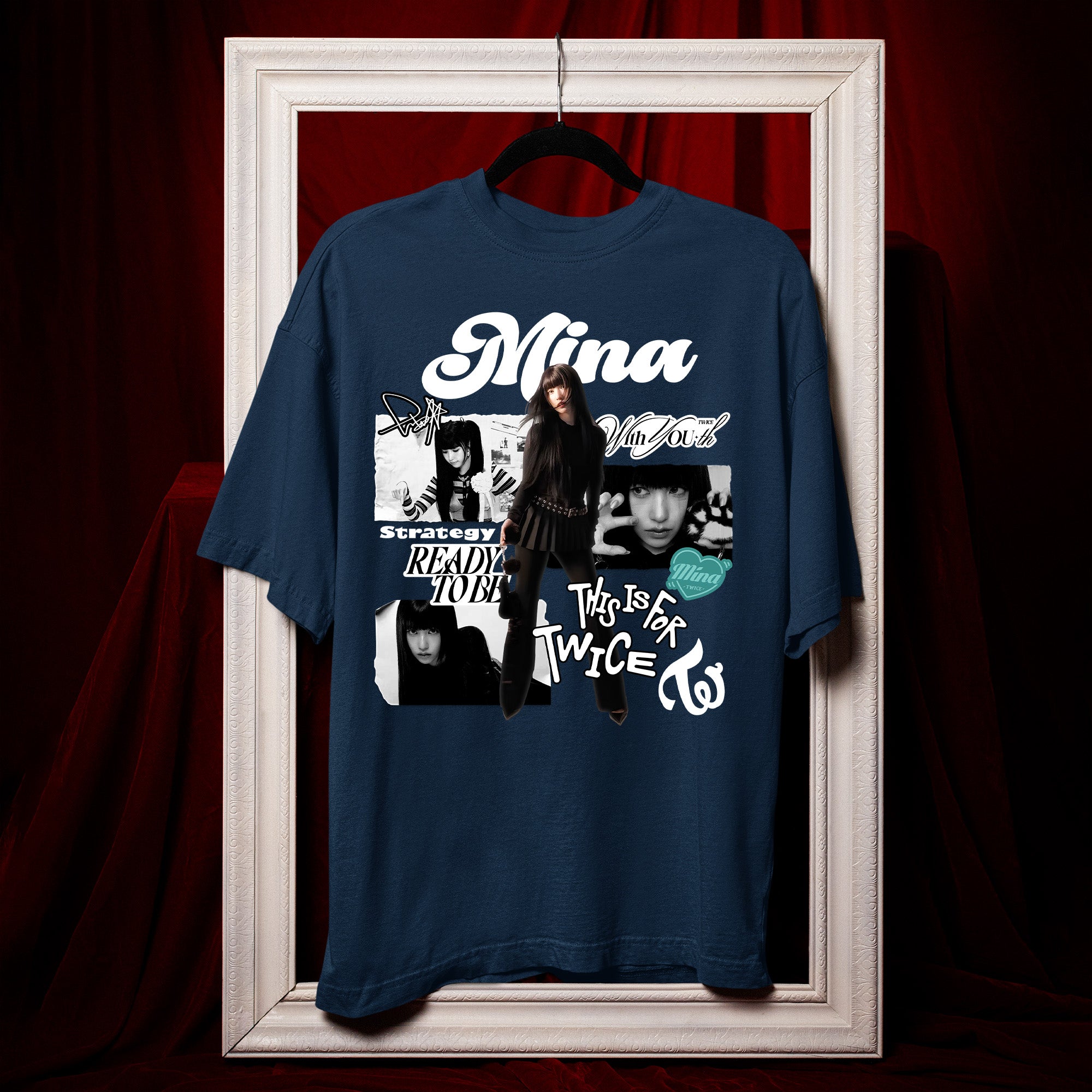 TWICE Graphic Mina T-Shirt - Hang view, Y2K kpop concert tee
