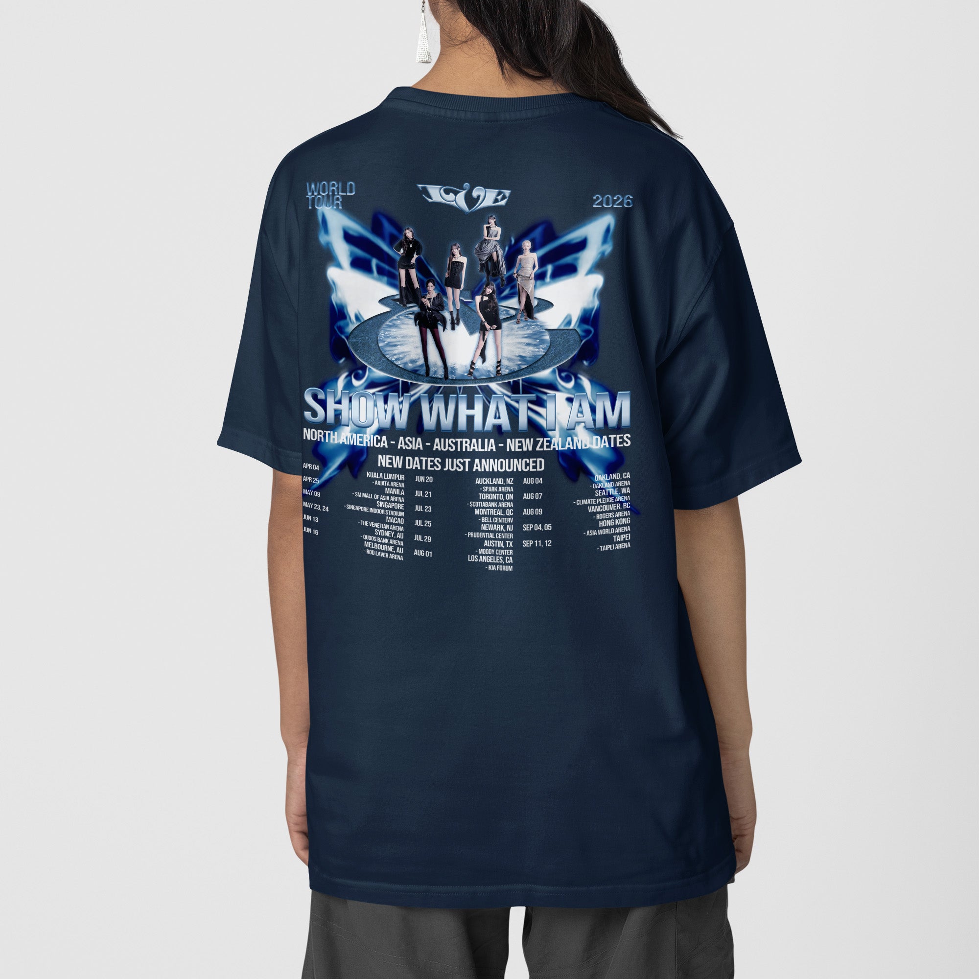 IVE World Tour 2026 Show What I Am T-Shirt - Back view, Y2K kpop concert tee
