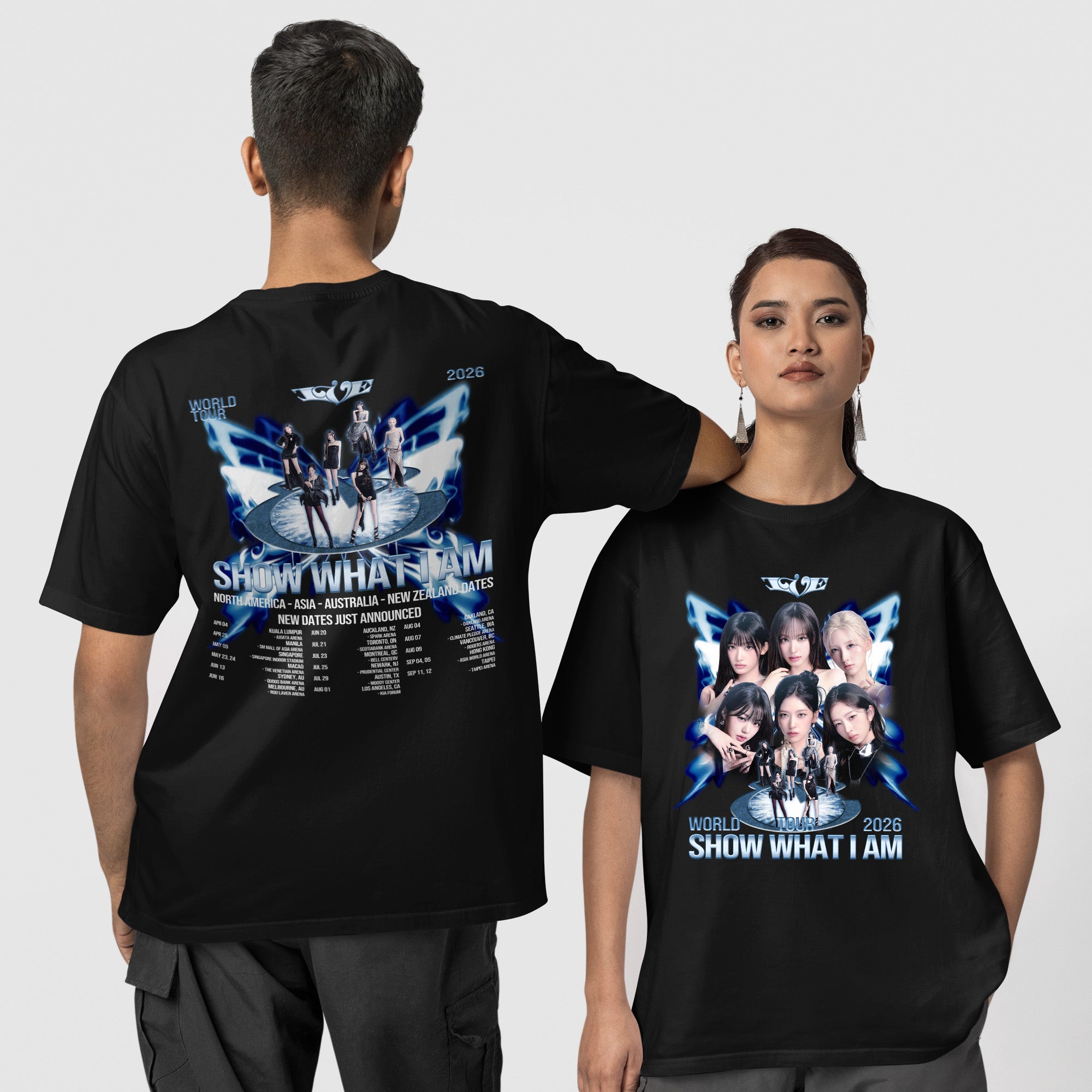 IVE World Tour 2026 Show What I Am T-Shirt - Couple 1 view, Y2K kpop concert tee