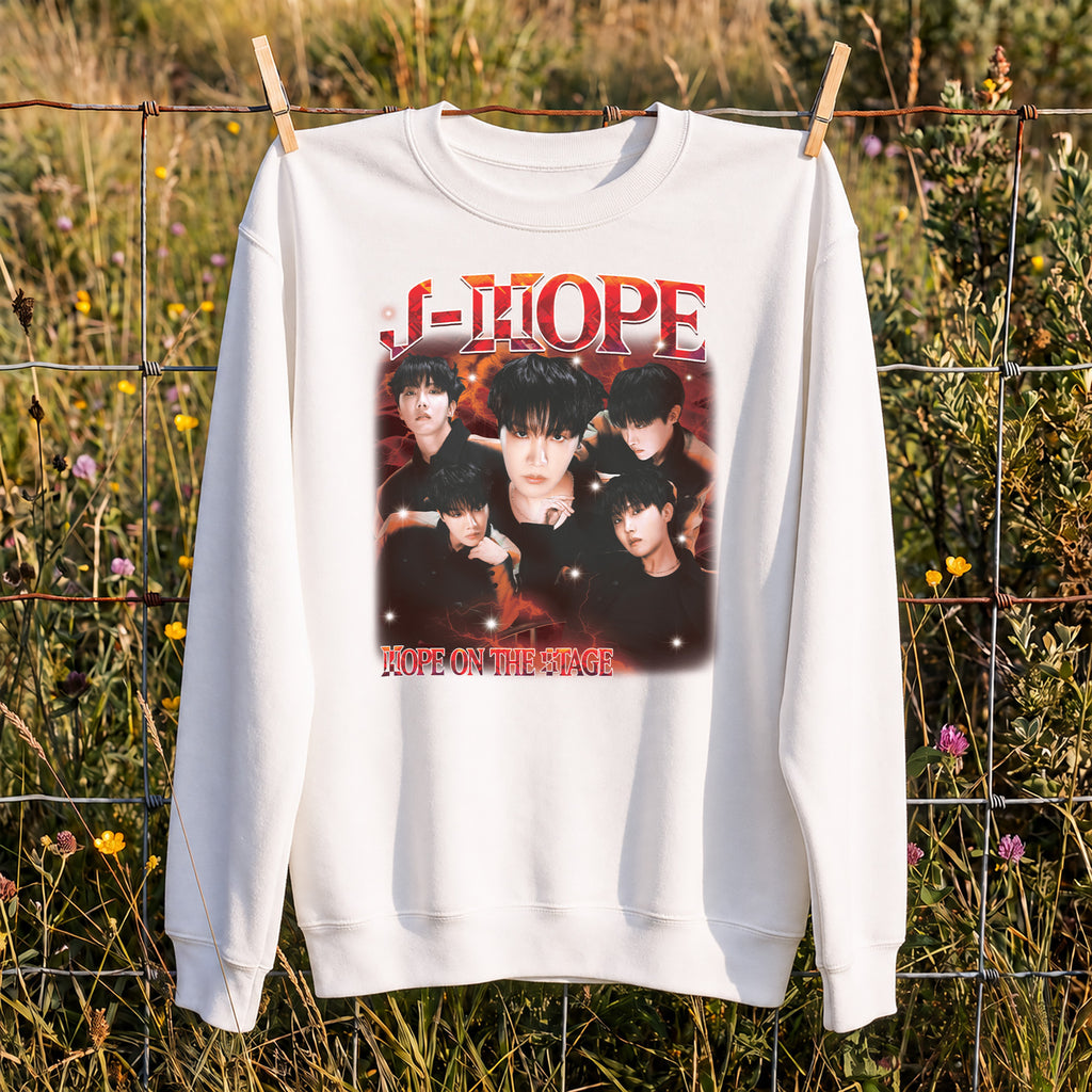 BTS J-Hope Solo Tour Sweatshirt - Hang view, Y2K kpop concert sweatshirt