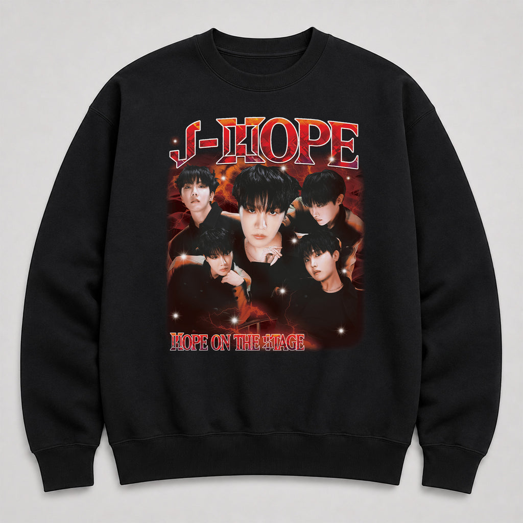BTS J-Hope Solo Tour Sweatshirt - Main view, Y2K kpop concert sweatshirt