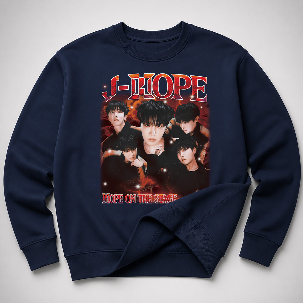 BTS J-Hope Solo Tour Sweatshirt - Spread view, Y2K kpop concert sweatshirt