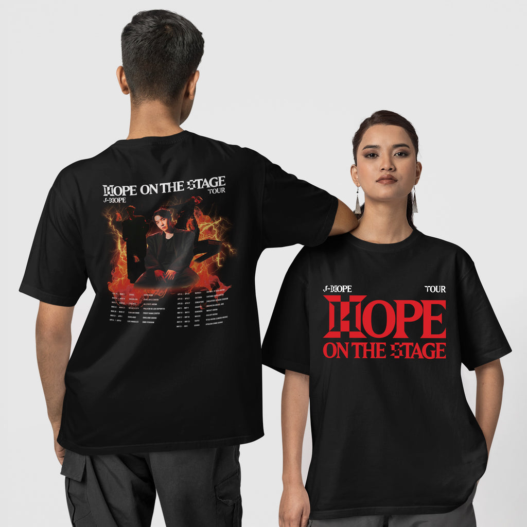 BTS J-Hope Rock Shirt:Hope On The Stage T-Shirt - Couple 1 view, Y2K kpop concert tee