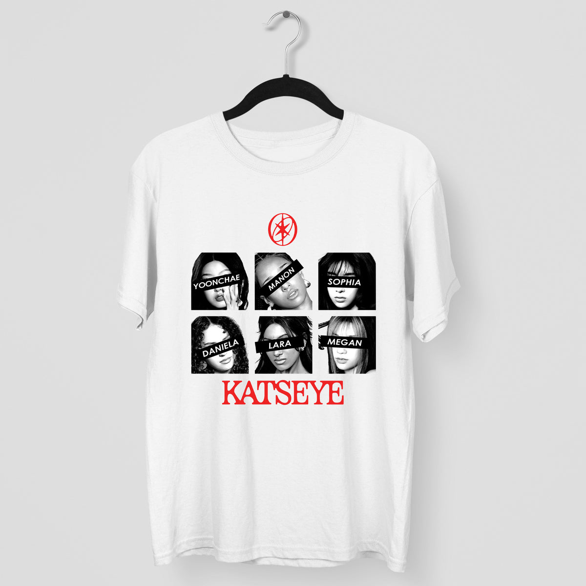 KATSEYE Retro Member T-Shirt - Main view, Y2K kpop concert tee