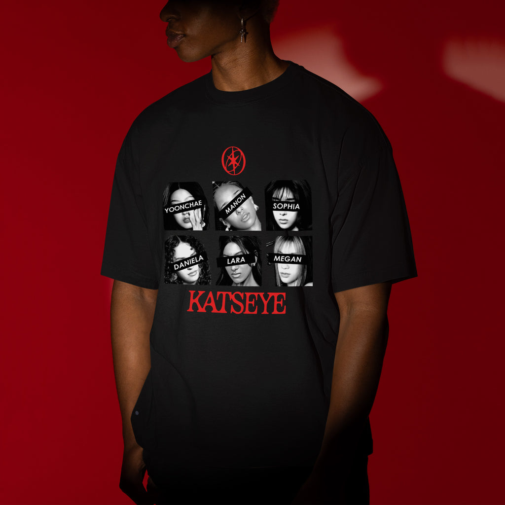 KATSEYE Retro Member T-Shirt - Men view, Y2K kpop concert tee