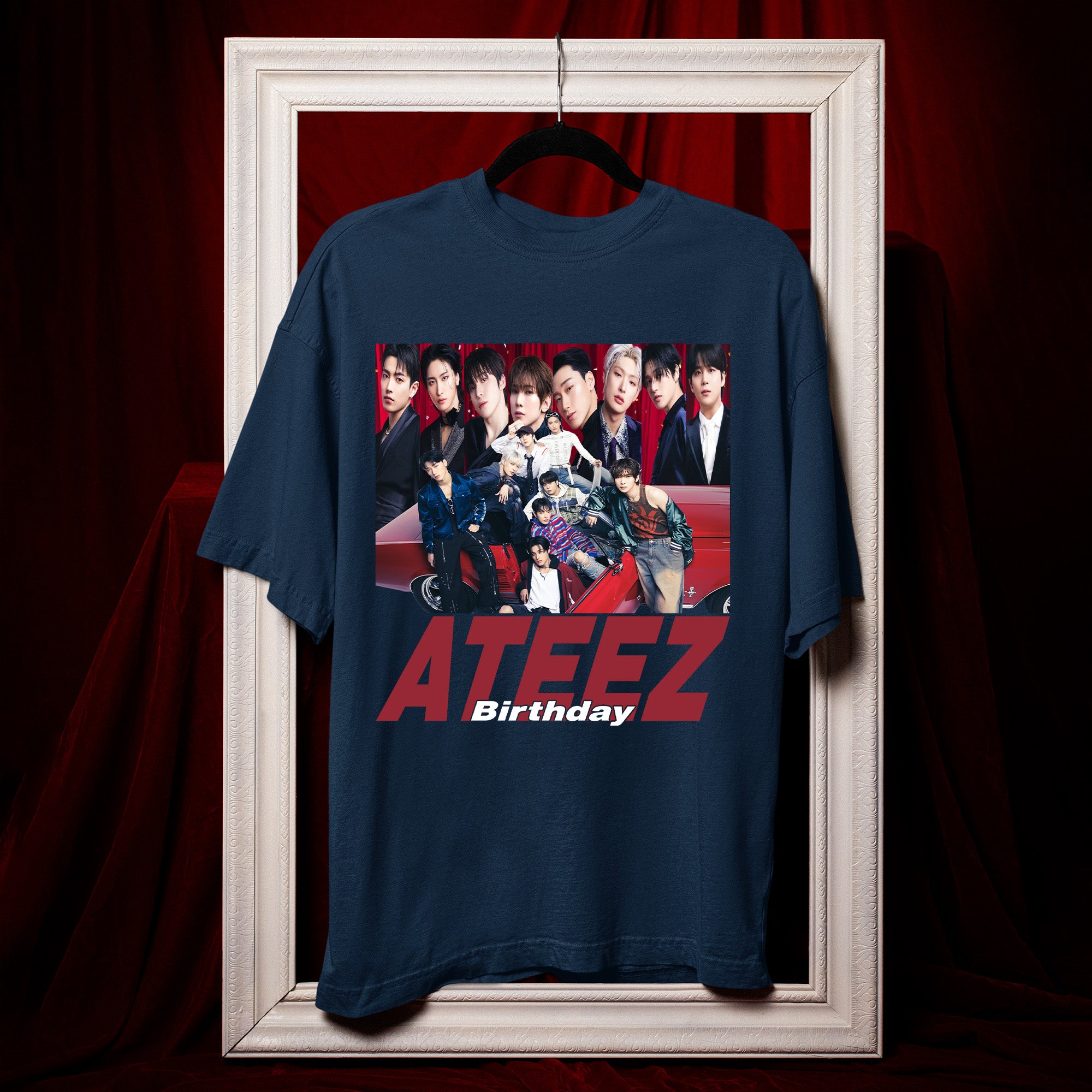 ATEEZ Birthday Graphic T-Shirt - Hang view, Y2K kpop concert tee