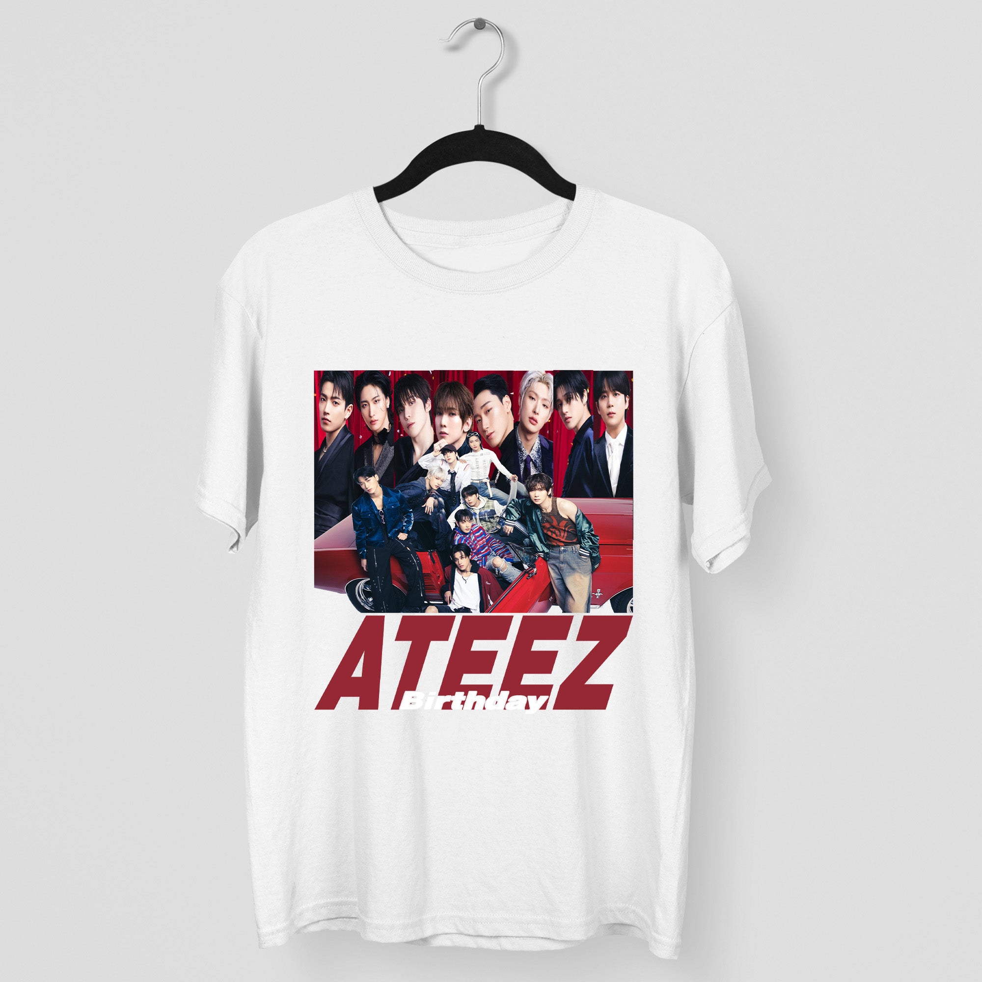 ATEEZ Birthday Graphic T-Shirt - Main view, Y2K kpop concert tee