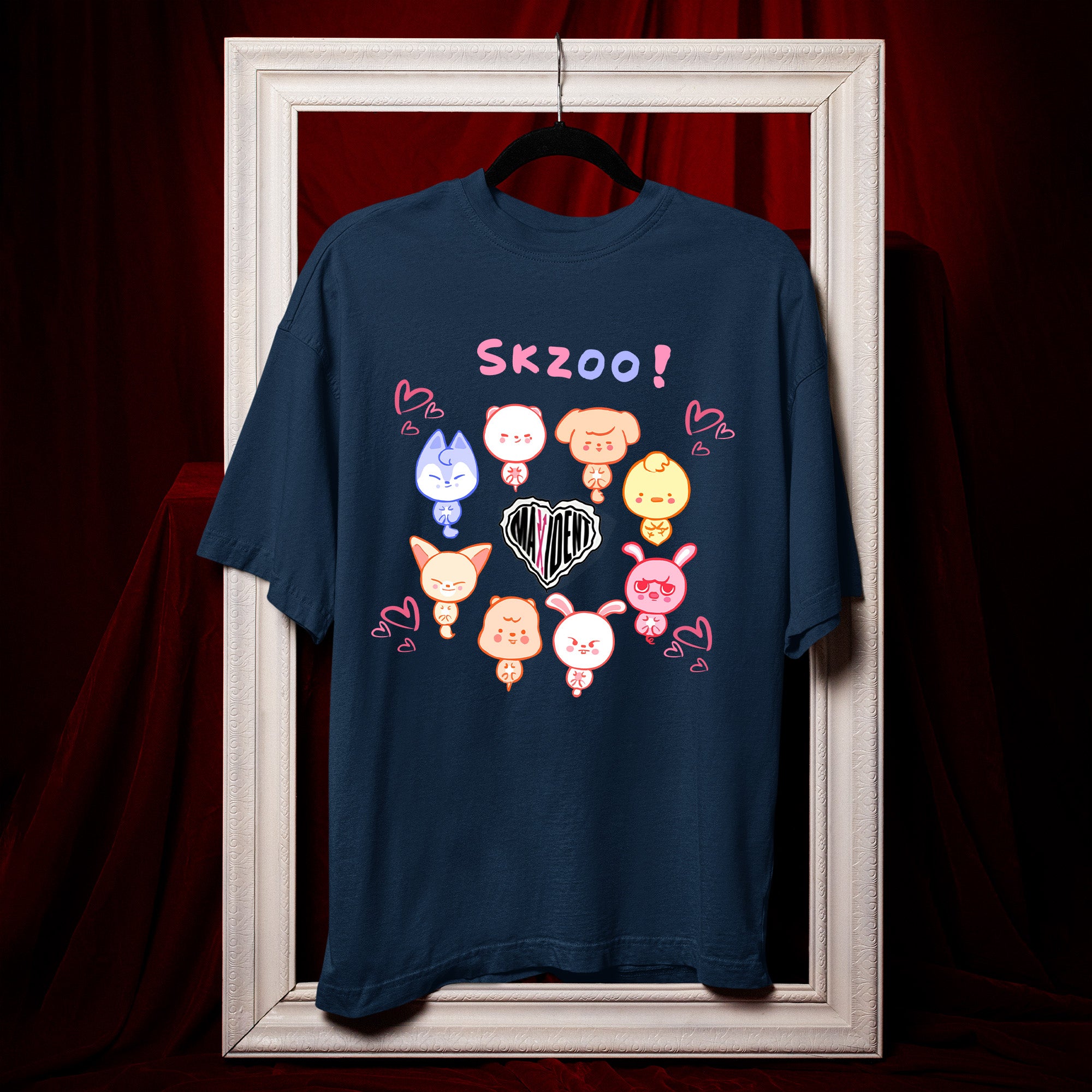 Stray Kids Cute Skzoo MAXIDENT T-Shirt - Hang view, Y2K kpop concert tee