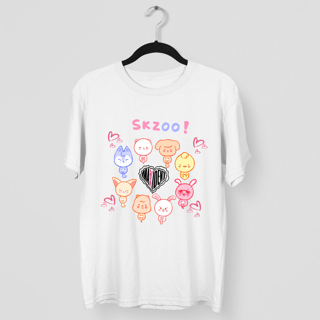 Stray Kids Cute Skzoo MAXIDENT T-Shirt - Main view, Y2K kpop concert tee