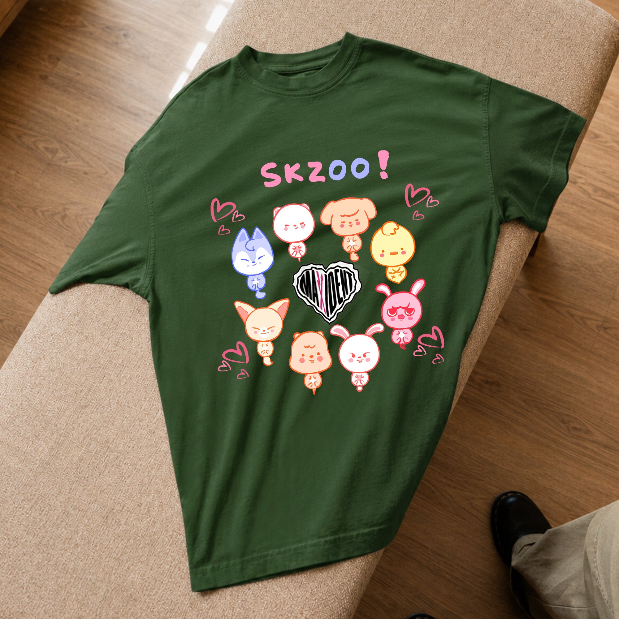 Stray Kids Cute Skzoo MAXIDENT T-Shirt - Spread view, Y2K kpop concert tee