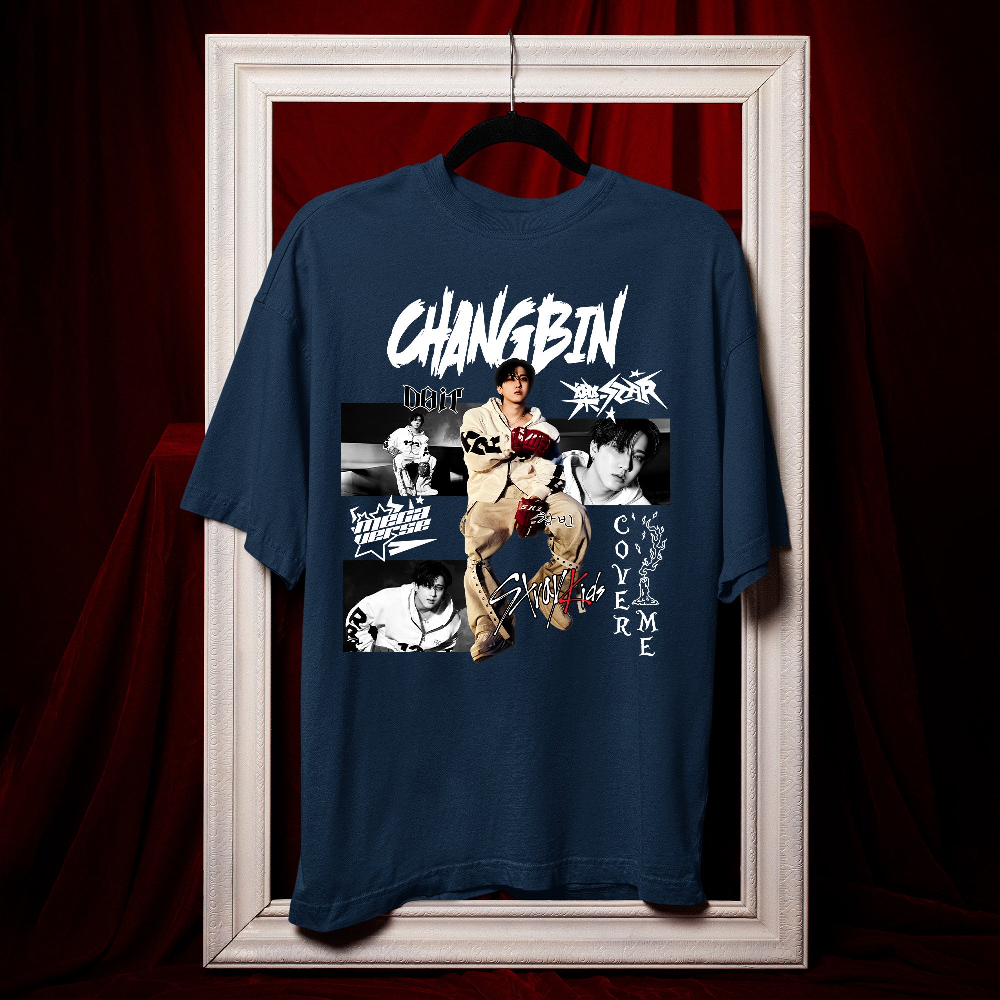 Stray Kids Graphic Changbin Style T-Shirt - Hang view, Y2K kpop concert tee