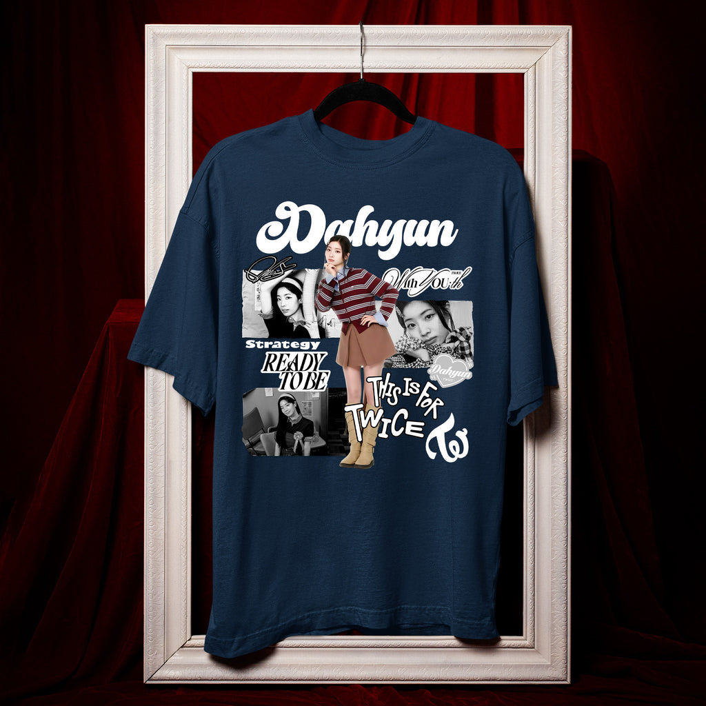 TWICE Graphic Dahyun T-Shirt - Hang view, Y2K kpop concert tee