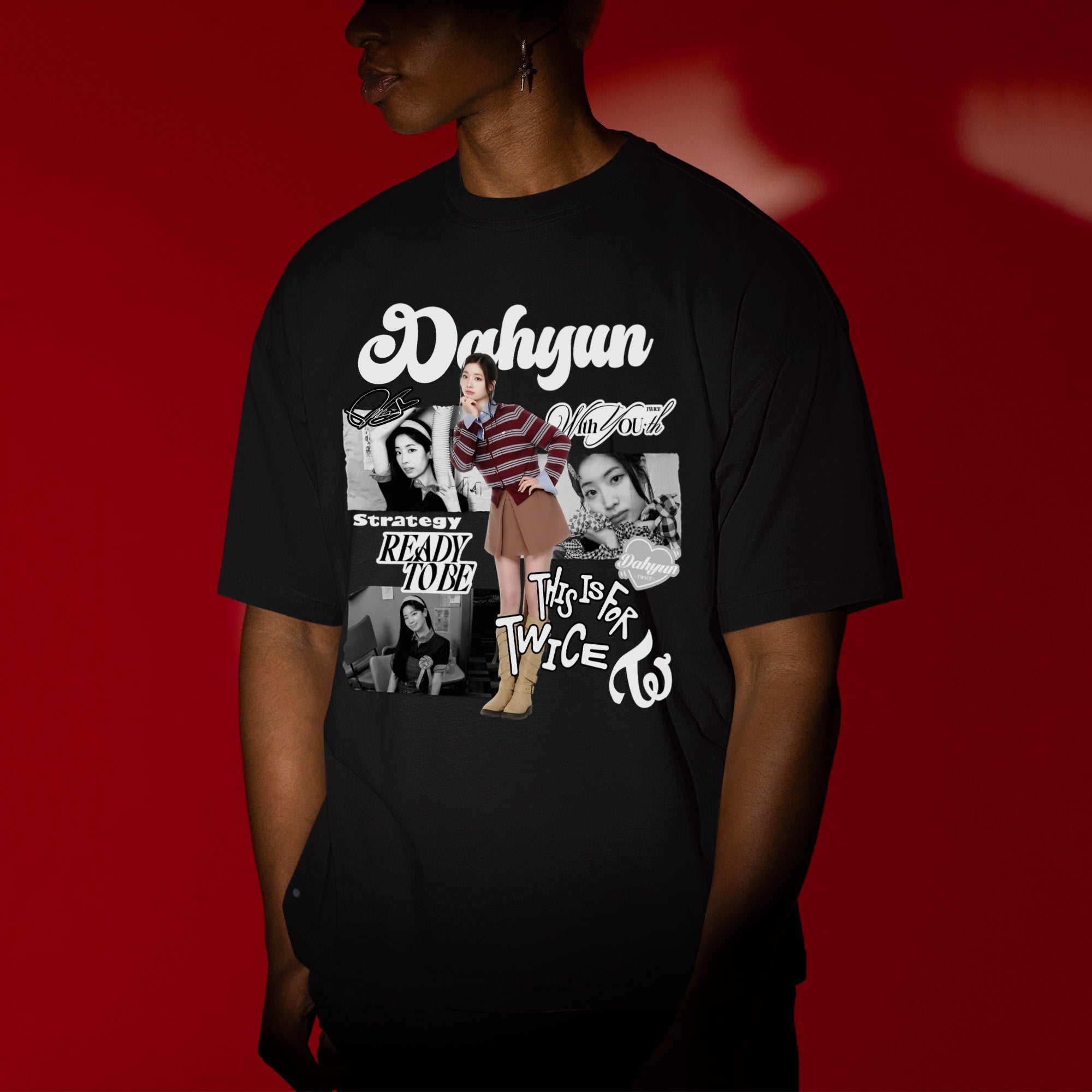 TWICE Graphic Dahyun T-Shirt - Men view, Y2K kpop concert tee