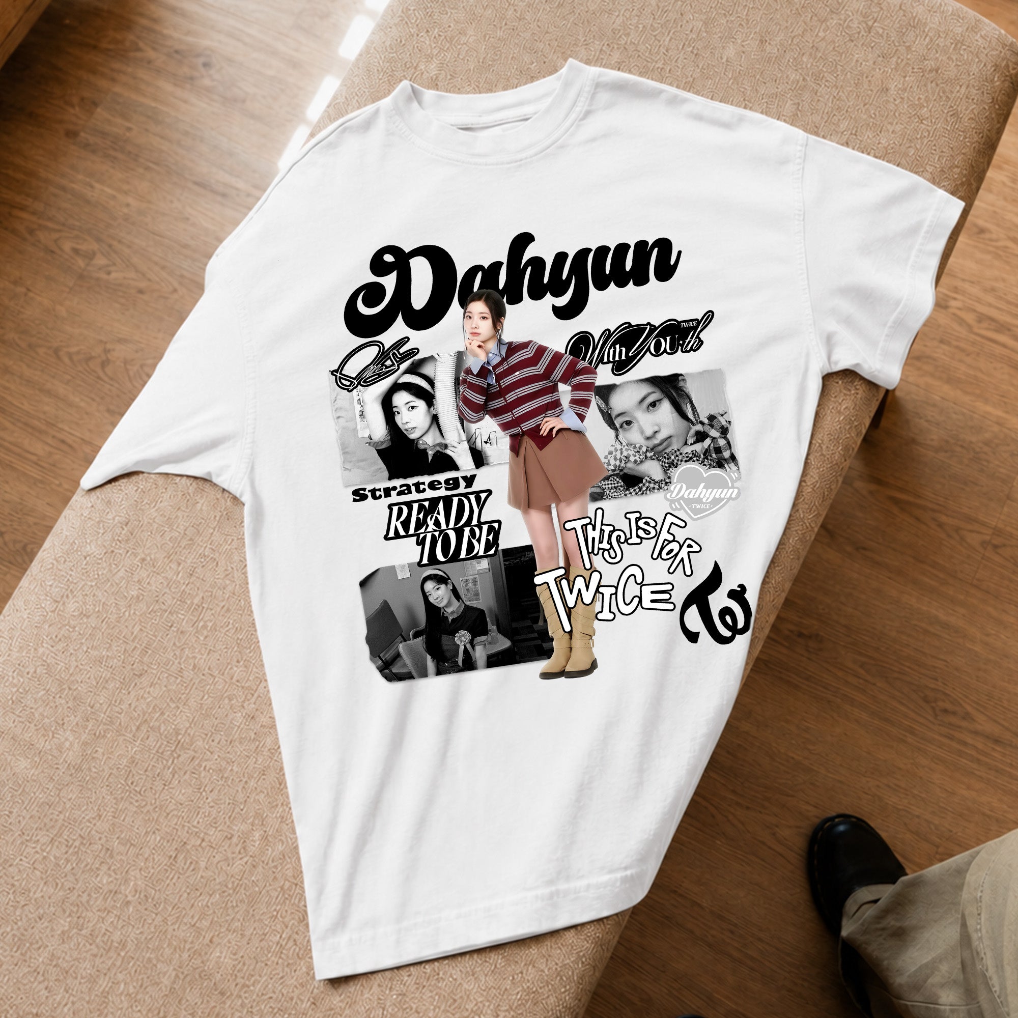 TWICE Graphic Dahyun T-Shirt - Spread view, Y2K kpop concert tee