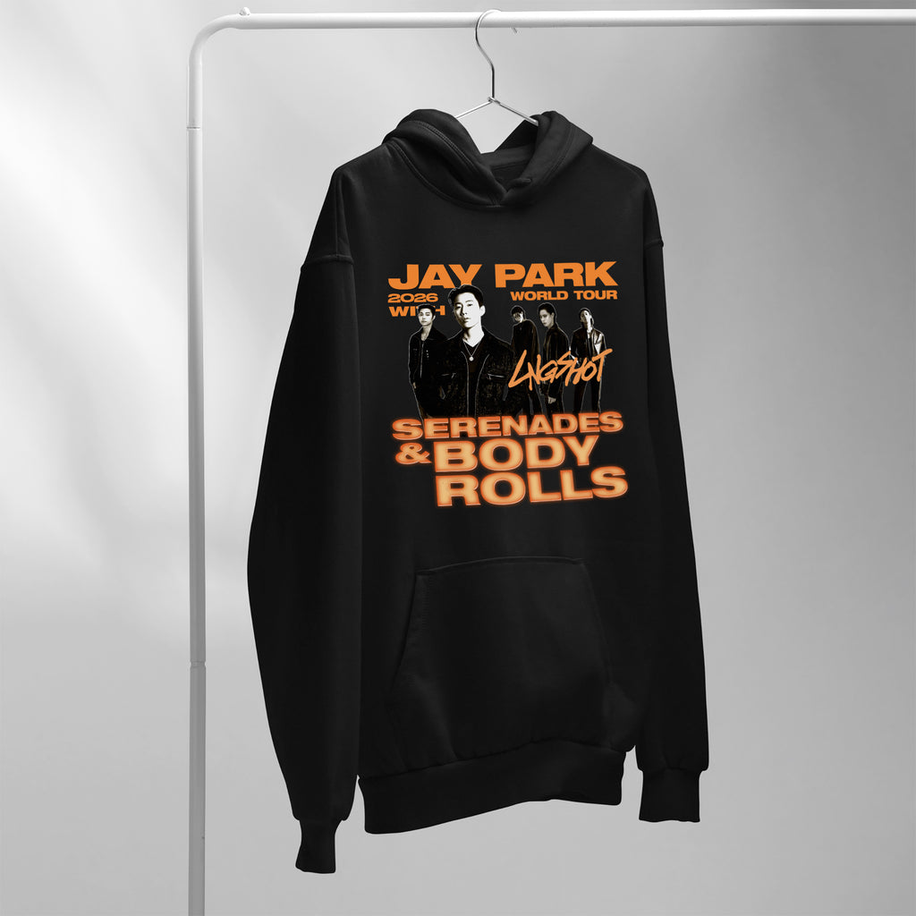 Jay Park 2026 World Tour With LNGSHOT Hoodie - Hang view, Y2K kpop concert hoodie