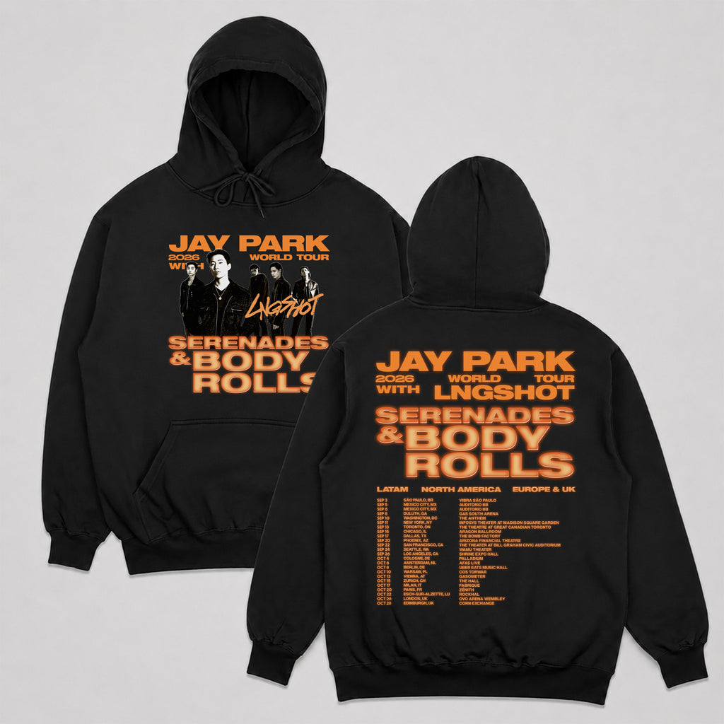 Jay Park 2026 World Tour With LNGSHOT Hoodie - Main view, Y2K kpop concert hoodie