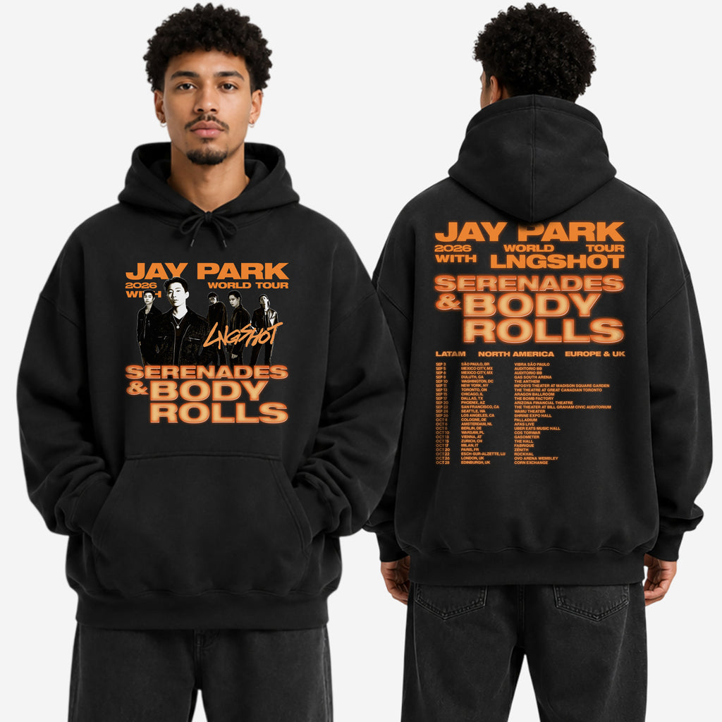 Jay Park 2026 World Tour With LNGSHOT Hoodie - Men view, Y2K kpop concert hoodie