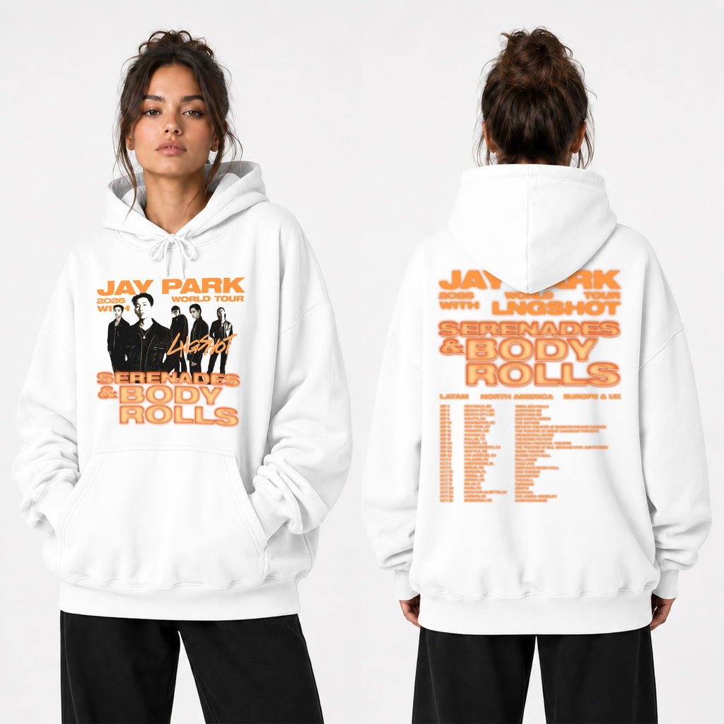 Jay Park 2026 World Tour With LNGSHOT Hoodie - Women view, Y2K kpop concert hoodie