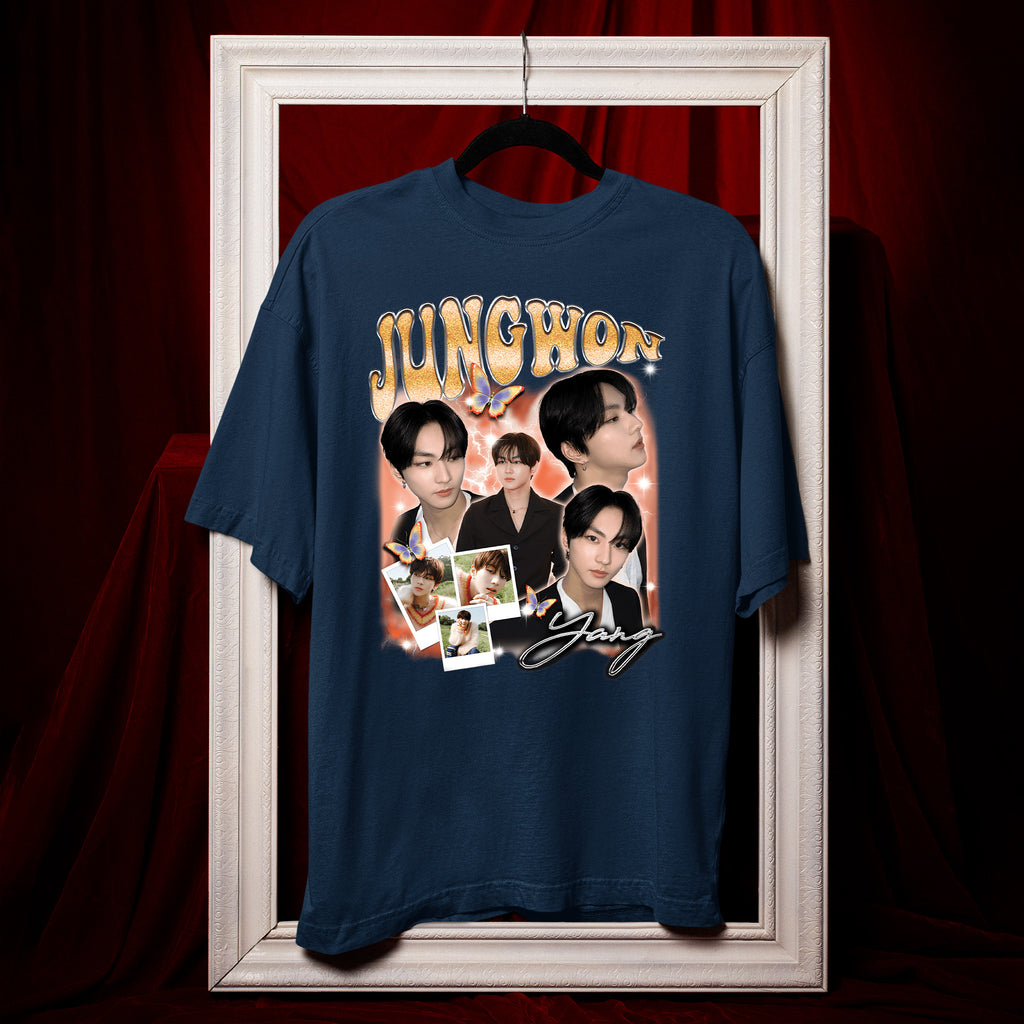 ENHYPEN Jungwon Graphic T-Shirt - Hang view, Y2K kpop concert tee
