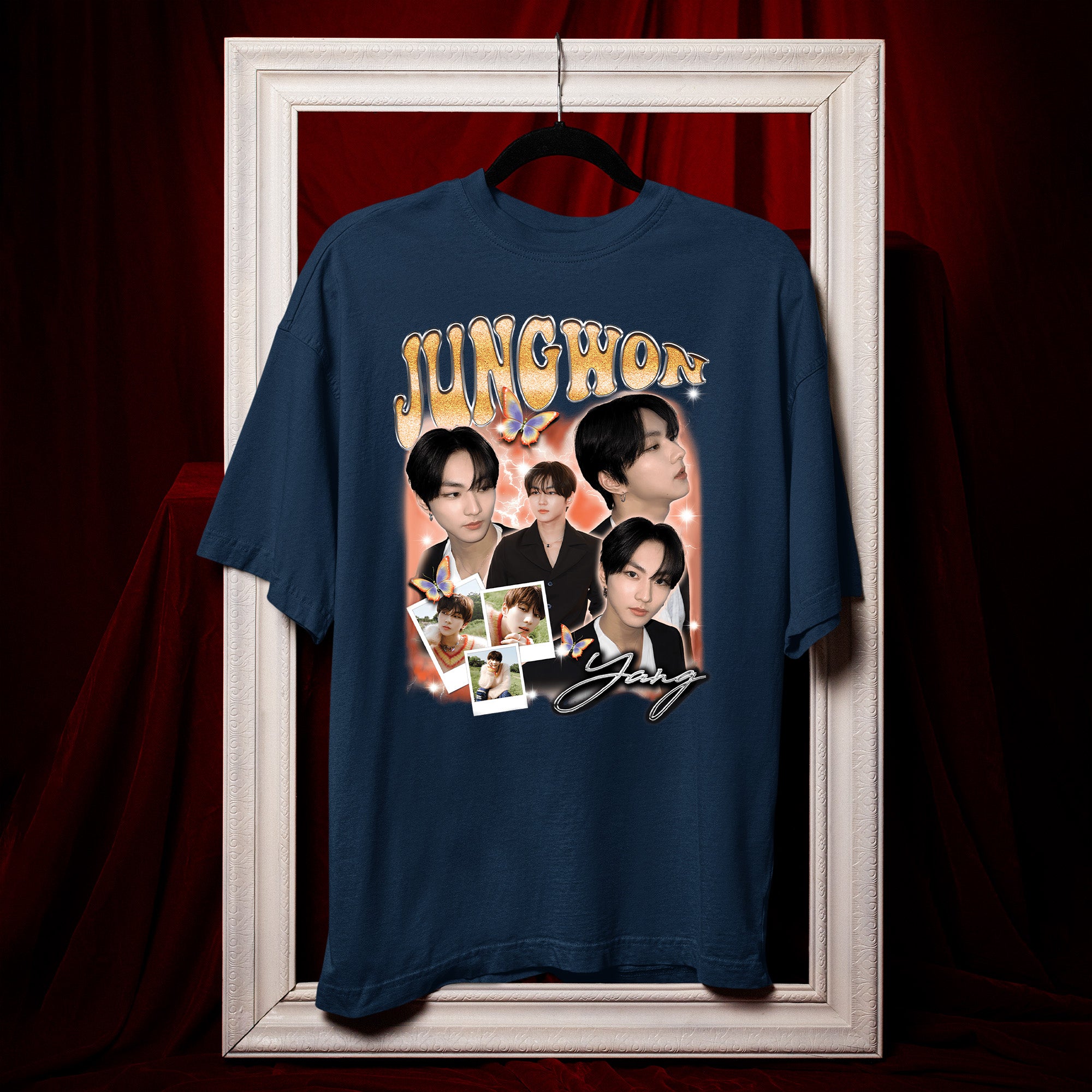 ENHYPEN Jungwon Graphic T-Shirt - Hang view, Y2K kpop concert tee
