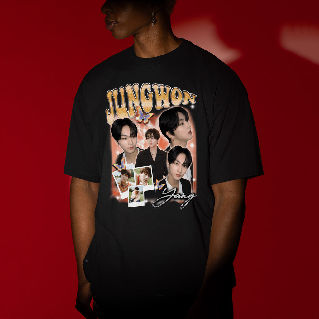 ENHYPEN Jungwon Graphic T-Shirt - Men view, Y2K kpop concert tee