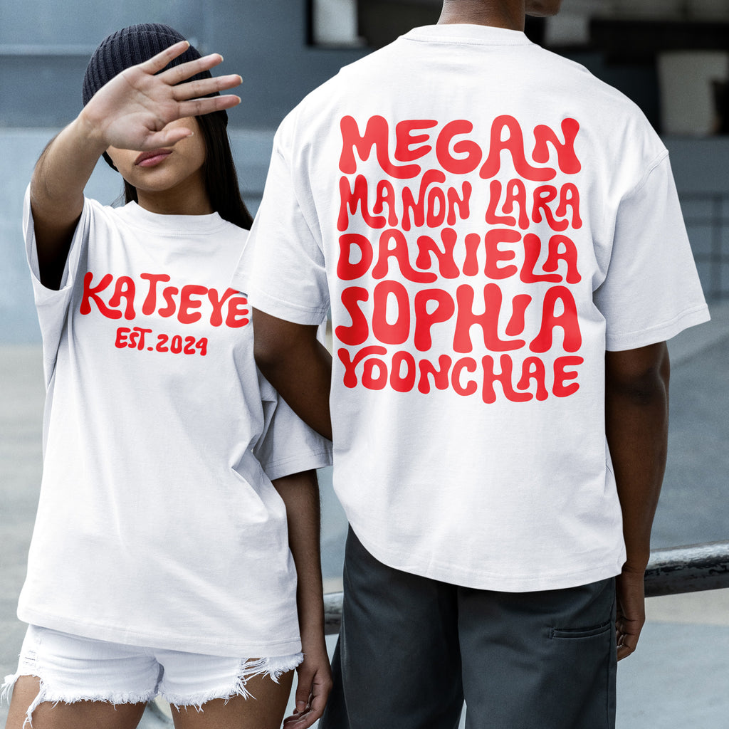 KATSEYE Est.2024 T-Shirt - Couple 2 view, Y2K kpop concert tee
