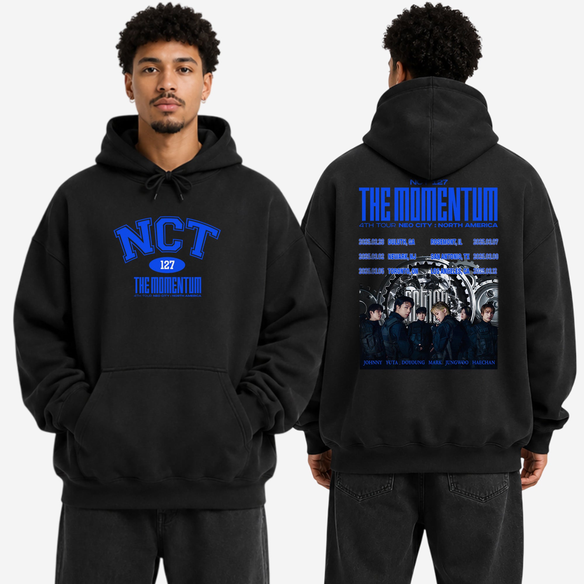 NCT 127 4th Tour Neo City Hoodie - Men view, Y2K kpop concert hoodie