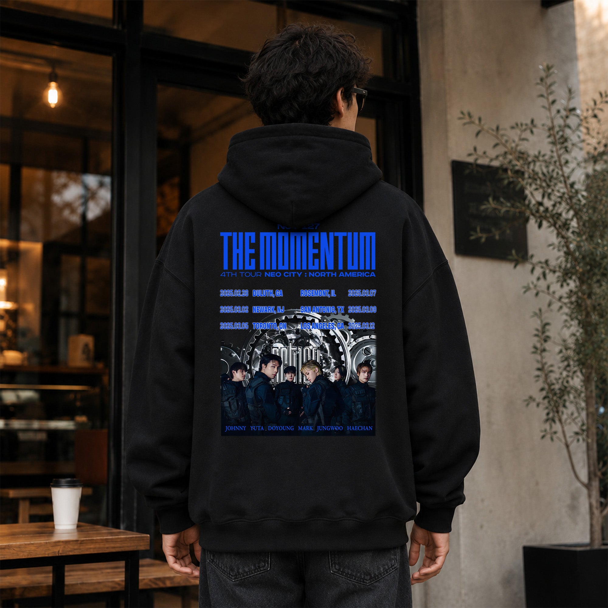 NCT 127 4th Tour Neo City Hoodie - Men Back view, Y2K kpop concert hoodie