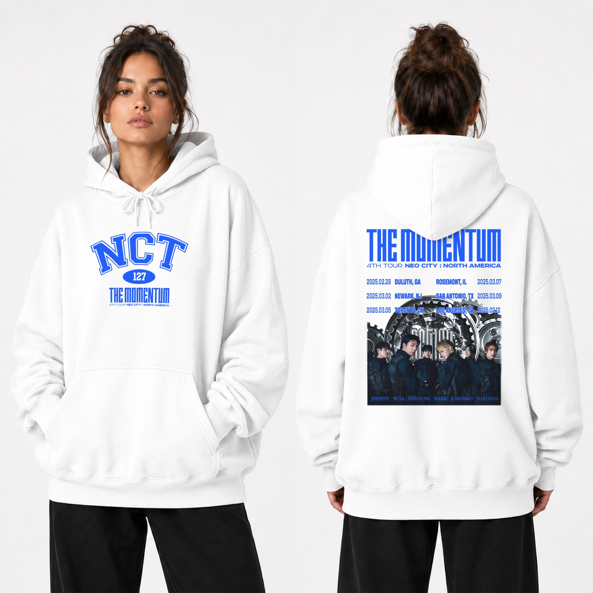 NCT 127 4th Tour Neo City Hoodie - Women view, Y2K kpop concert hoodie