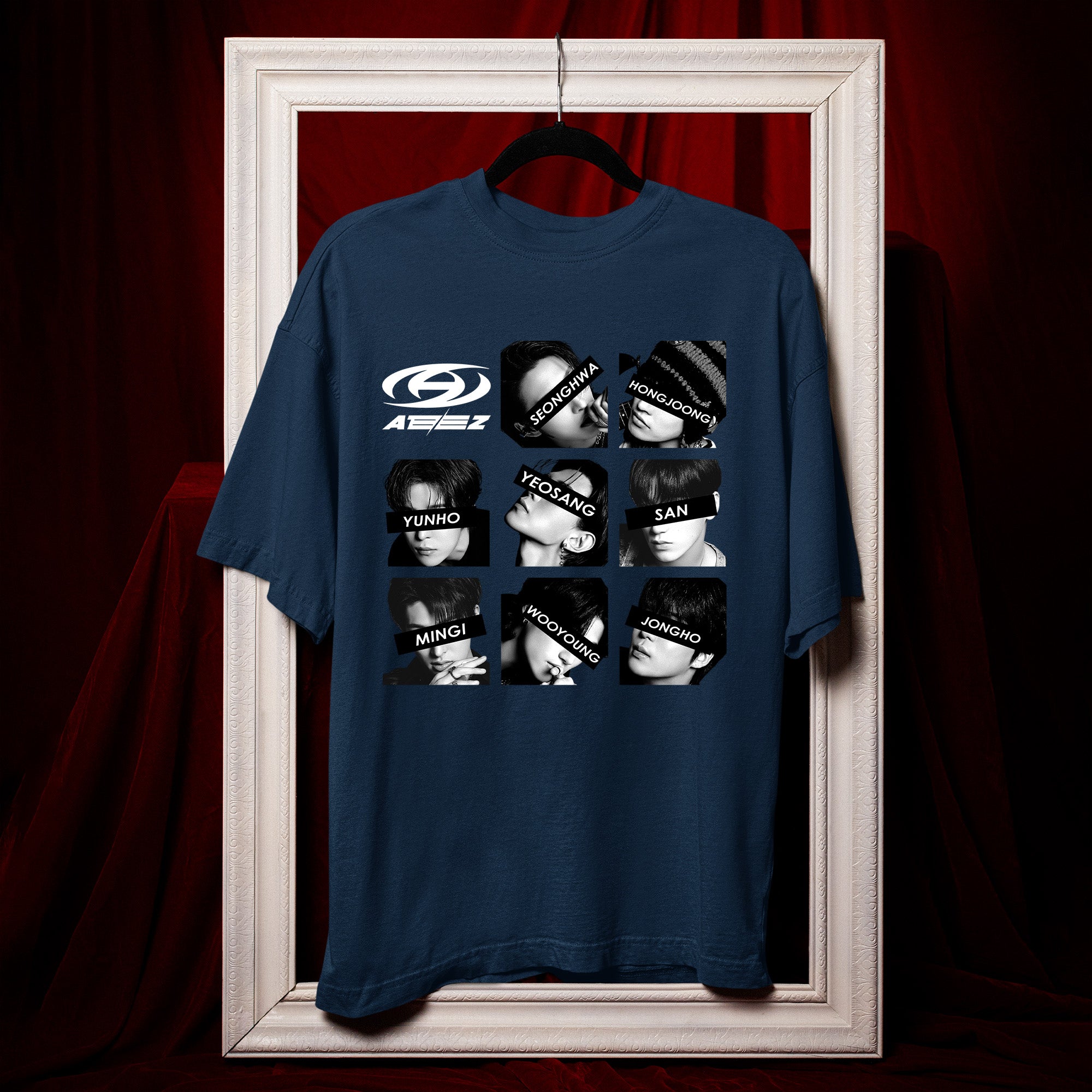 ATEEZ Retro Members So Cool T-Shirt - Hang view, Y2K kpop concert tee