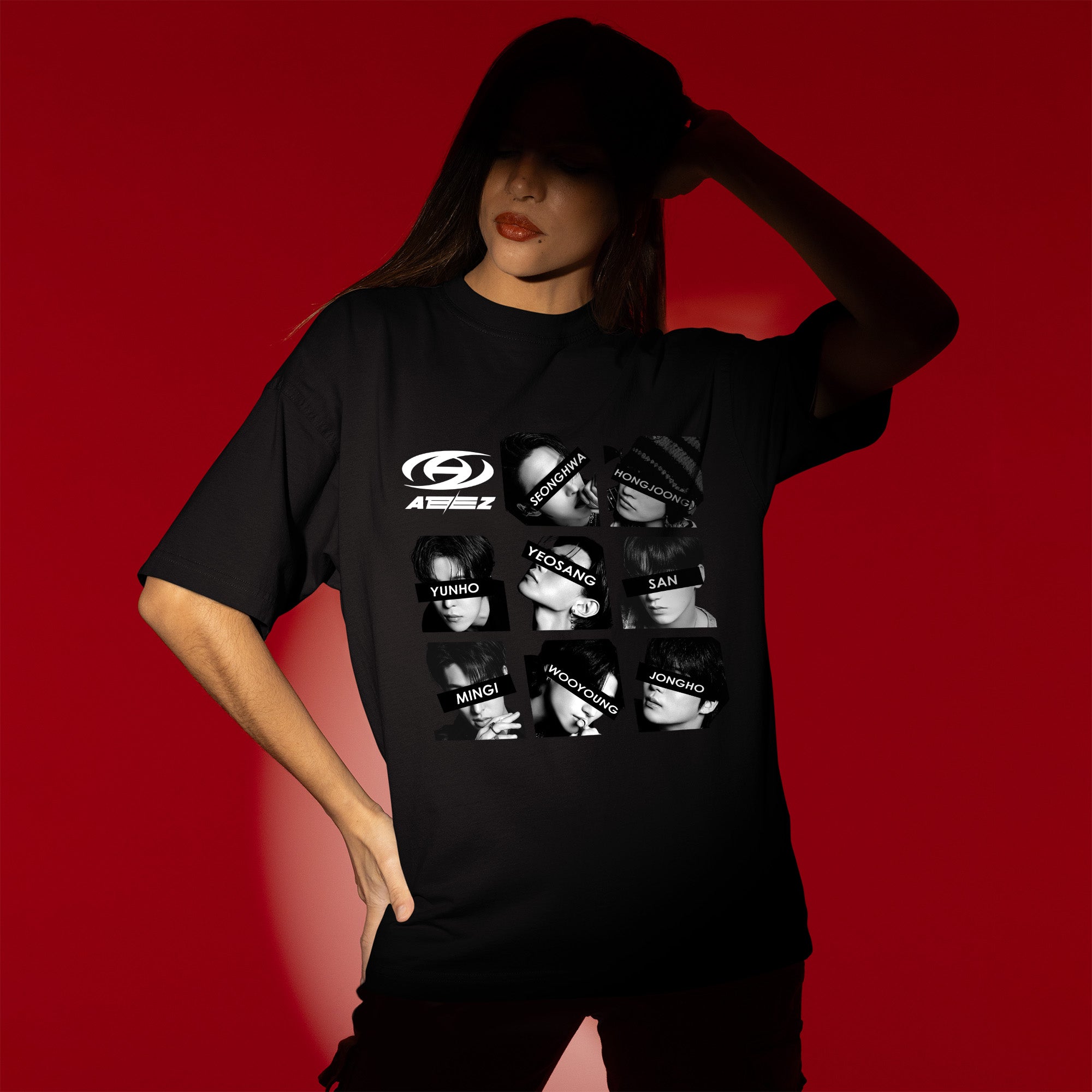 ATEEZ Retro Members So Cool T-Shirt - Women view, Y2K kpop concert tee