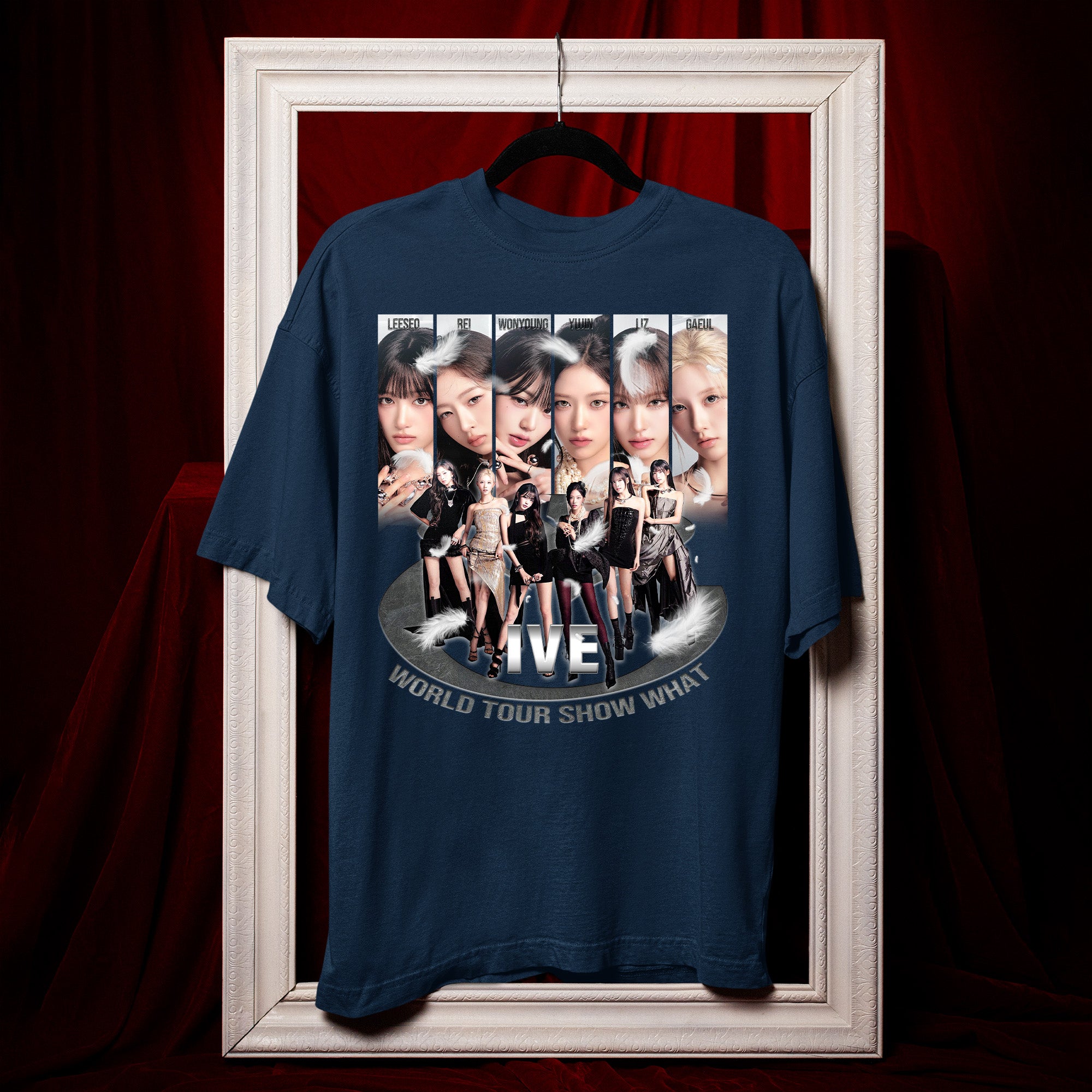 IVE Retro World Tour Show What I Am T-Shirt - Hang view, Y2K kpop concert tee