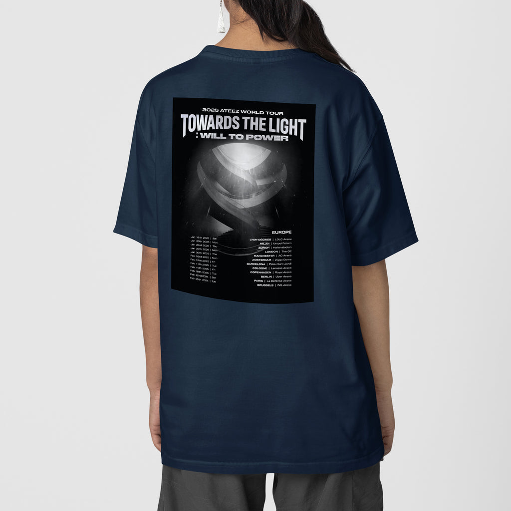 ATEEZ 2025 World Tour Towards The Light T-Shirt - Back view, Y2K kpop concert tee