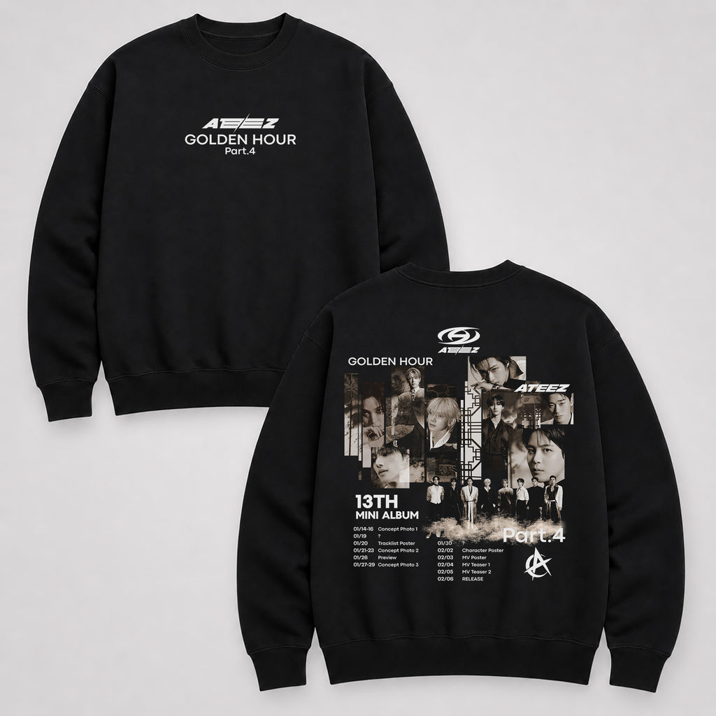 ATEEZ Golden Hour Part 4 13th Mini Album Sweatshirt - Main view, Y2K kpop concert sweatshirt