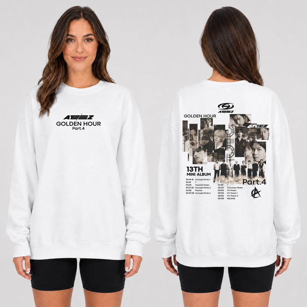 ATEEZ Golden Hour Part 4 13th Mini Album Sweatshirt - Women view, Y2K kpop concert sweatshirt