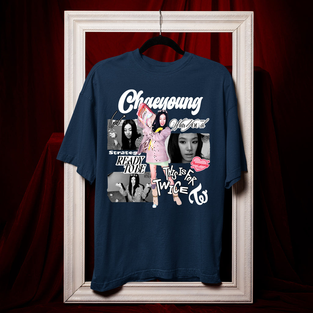 TWICE Graphic Chaeyoung T-Shirt - Hang view, Y2K kpop concert tee